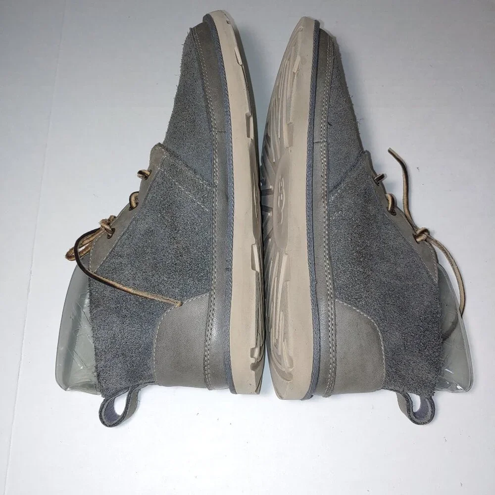 UGG Neumel Unlined Leather Lacing Cargo Gray Boots Size 10